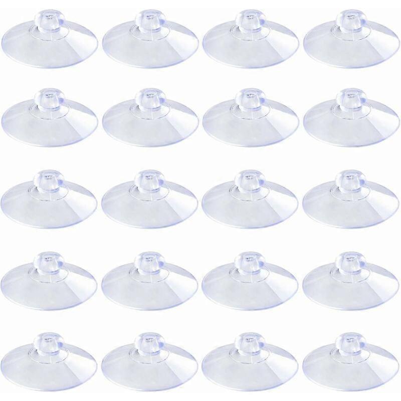 Pack of 20 transparent PVC suction cups without hooks