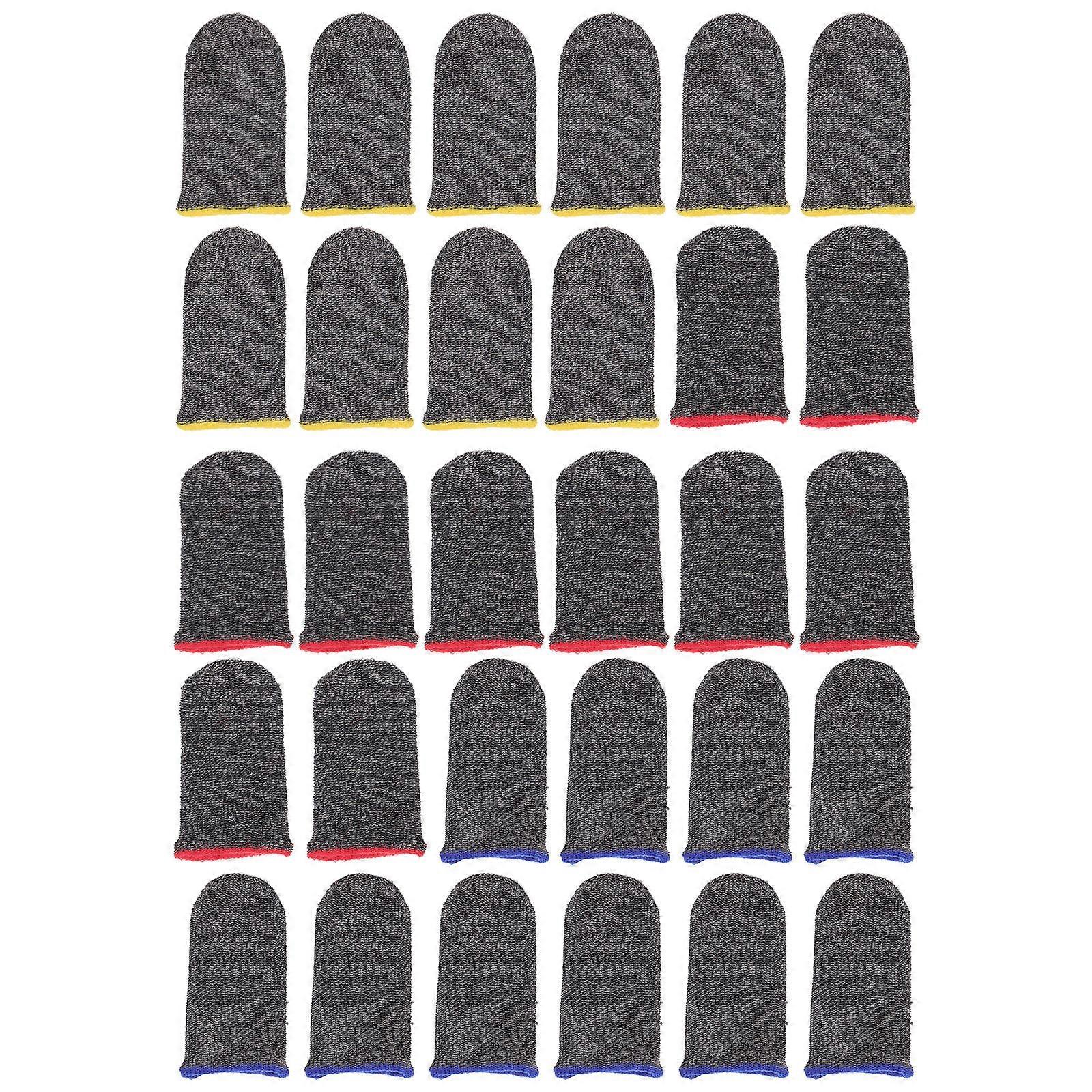 30pcs Breathable Game Finger Sleeves, Touch Screen Protectors for Mobile Gaming, Lightweight Elastic Design for Finger Protection