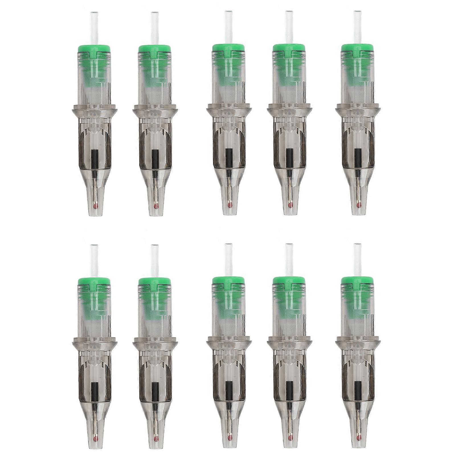 10pcs 2ml Tattoo Pen Cartridge Needles 0.5mm Tip Practice Green