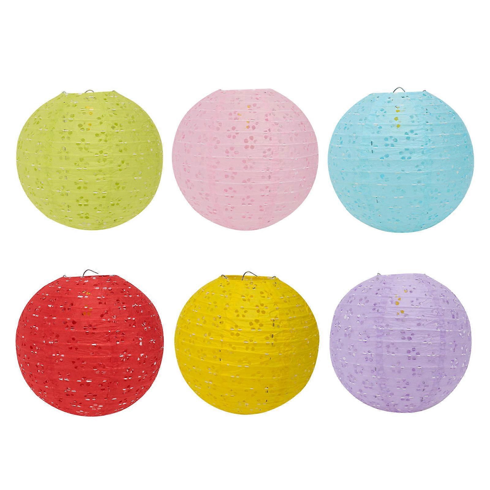 Party Paper Lantern Festive Lantern Yellow Paper 6Pcs