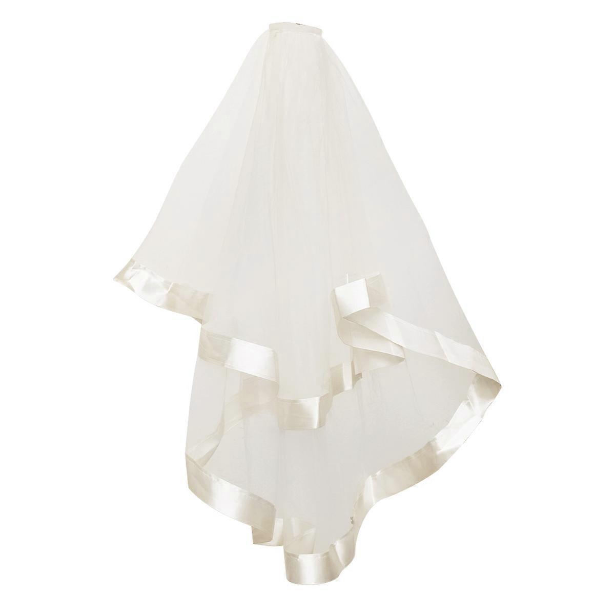 Veils For Women Bridal Accessory Fluffy Double Tier Elegant Decor With Comb For Bride Lady Vital Ceremony 80cm 1Pack