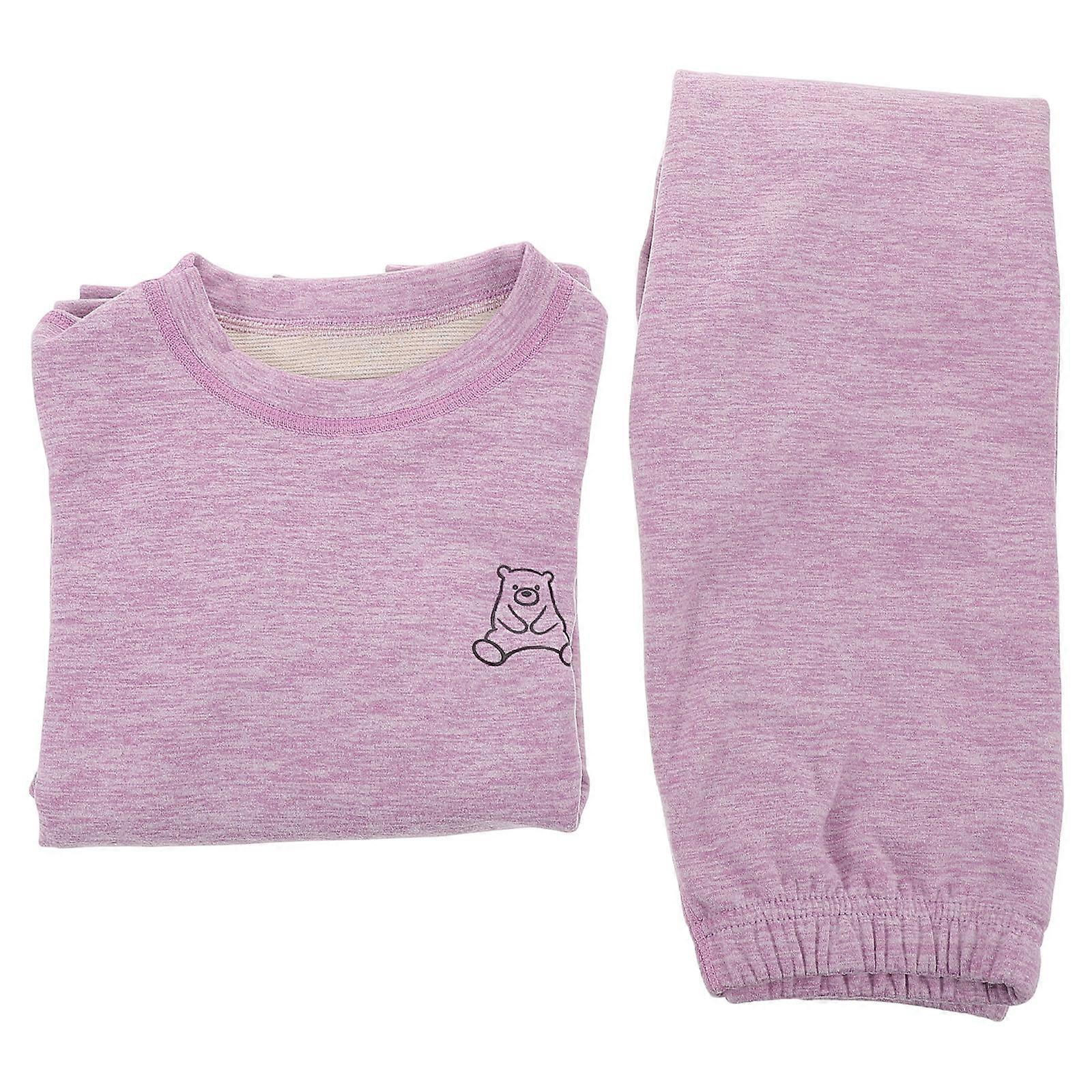 Winter Kid Thermal Pajama Warmth and Protection German Fleece Long Sleeve 1Set