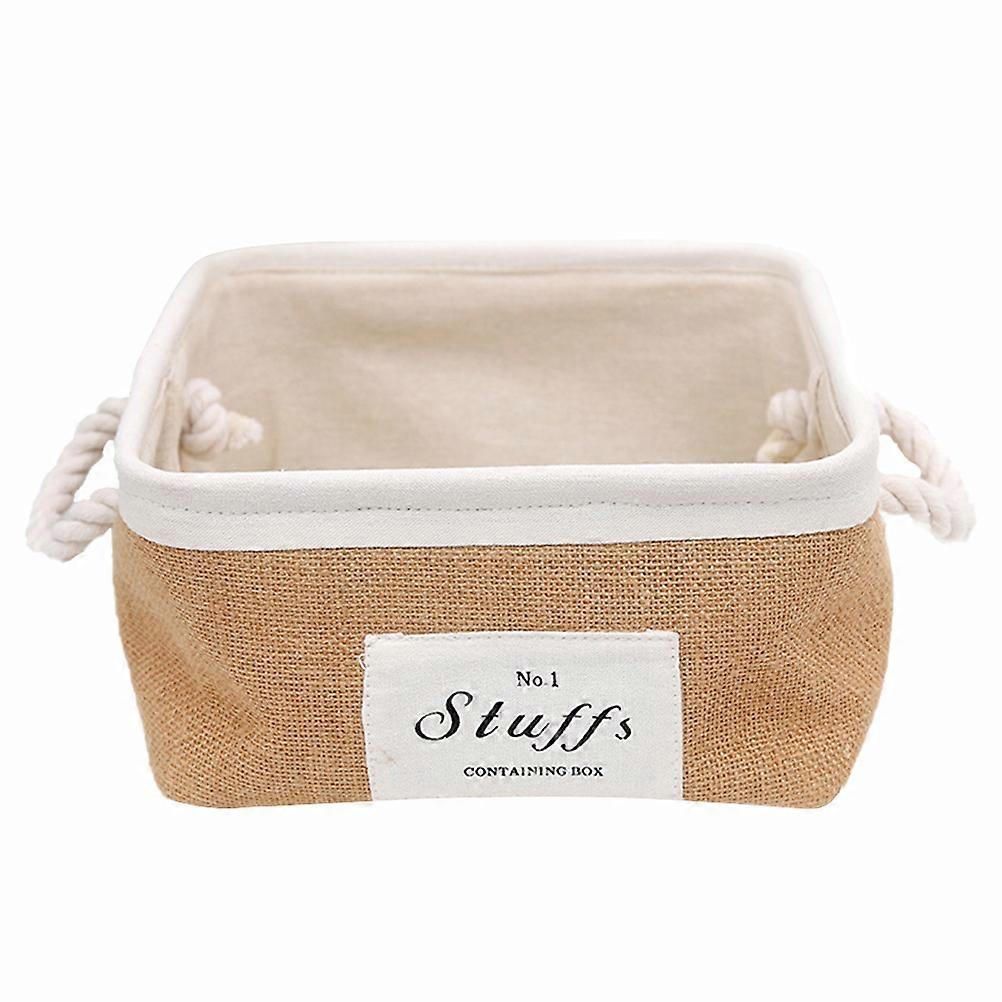 Natural Jute Woven Large Square Storage Basket for Desktop, Office, and Kitchen Use – Versatile Organizer for Snacks, Fruits, and Miscellaneous Items