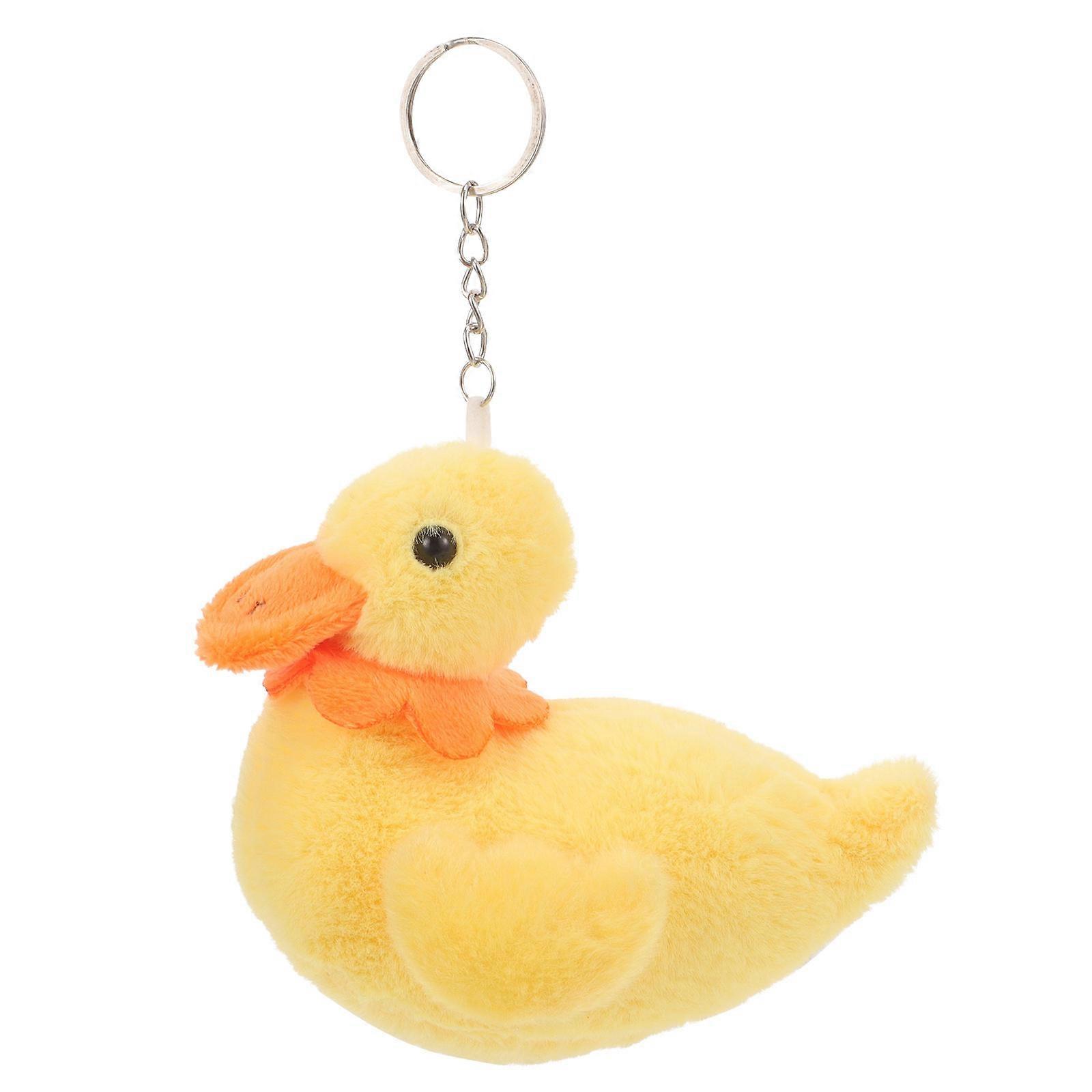 Duck Key Chain Plush Backpack Ornament For Children Daily Use 1Set