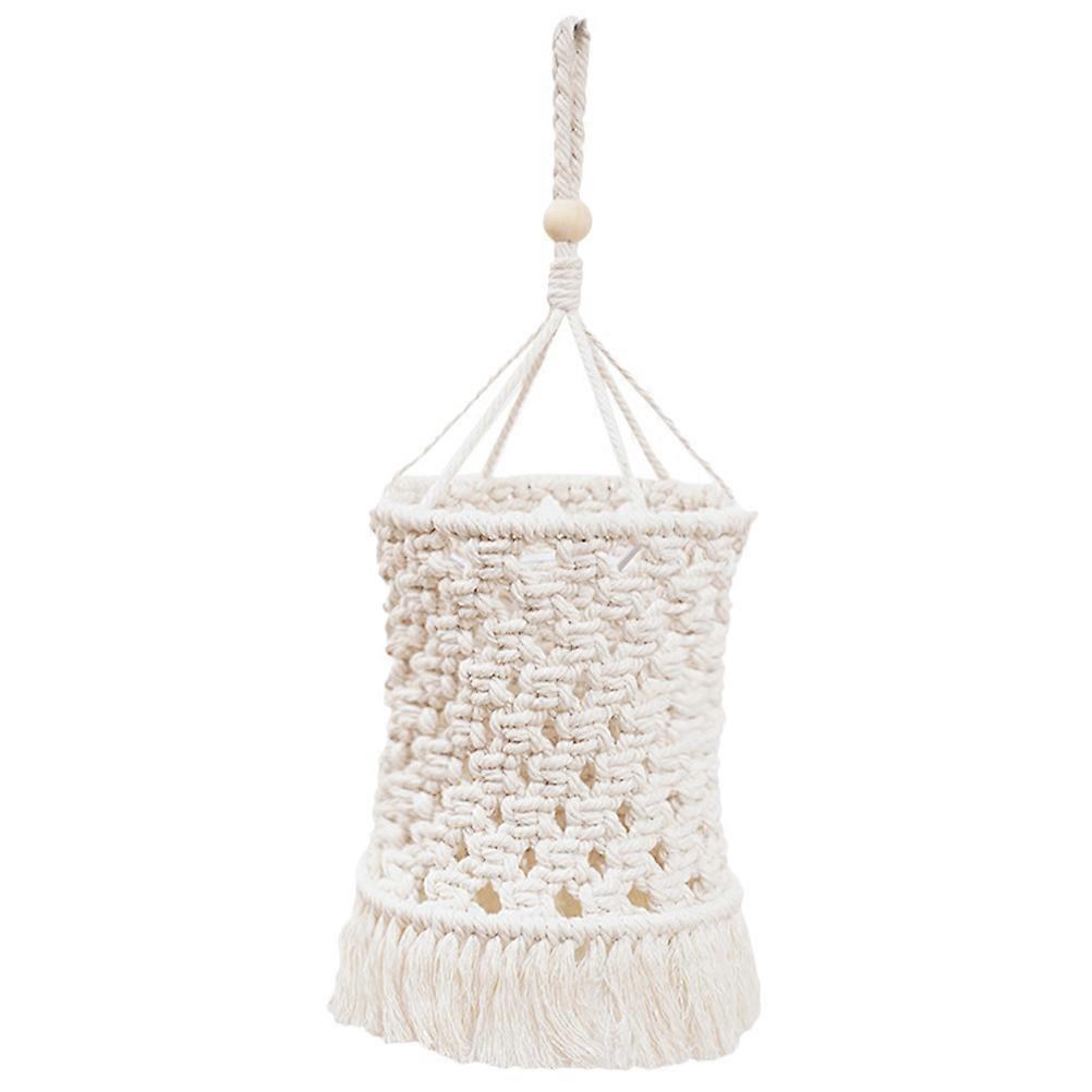 Indoor Macrame Light Shade Bohemian Home Decoration Beige 22x15cm Light Diffusion 1Set