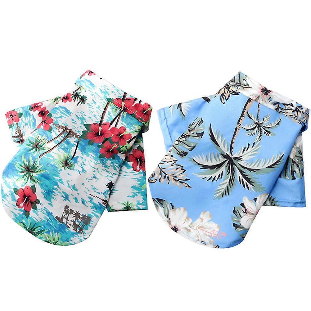 Puppy Shirts Dog Hawaiian Tank Top Comfortable Pet Clothes Assorted Color M Breathable 2Pack