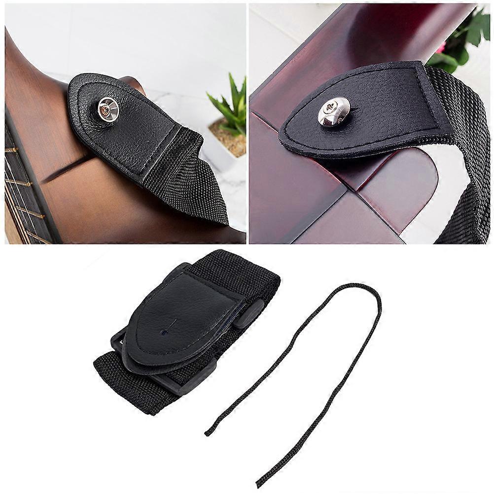 Guitar Strap Eliminate Sweat Discomfort for Classical Guitar Black 1Pack