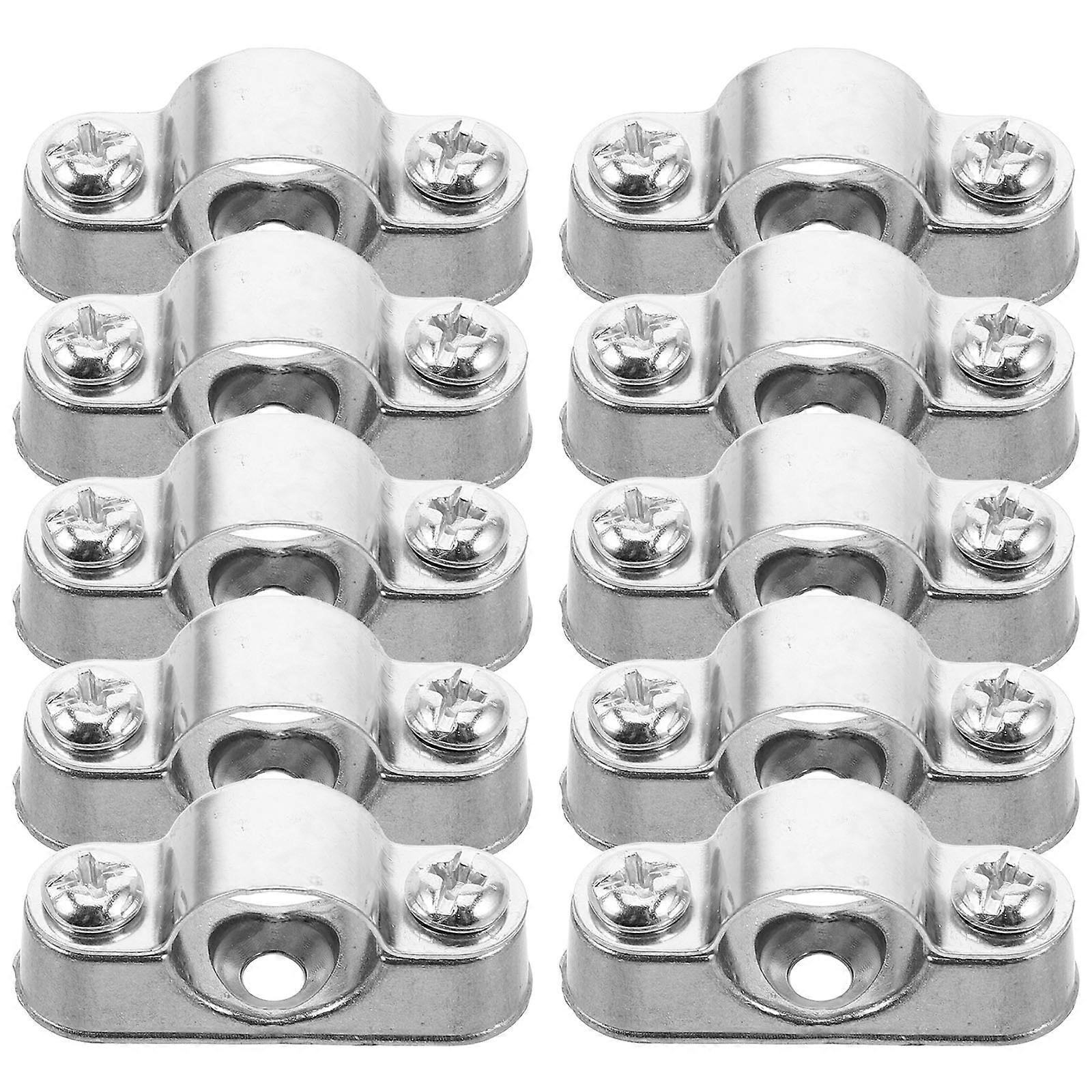 Pipe Holder Support Clamp For Fixing Pipes Industrial Use Ceiling Mounting Durable Stainless Steel Rigid Strap 10Pcs