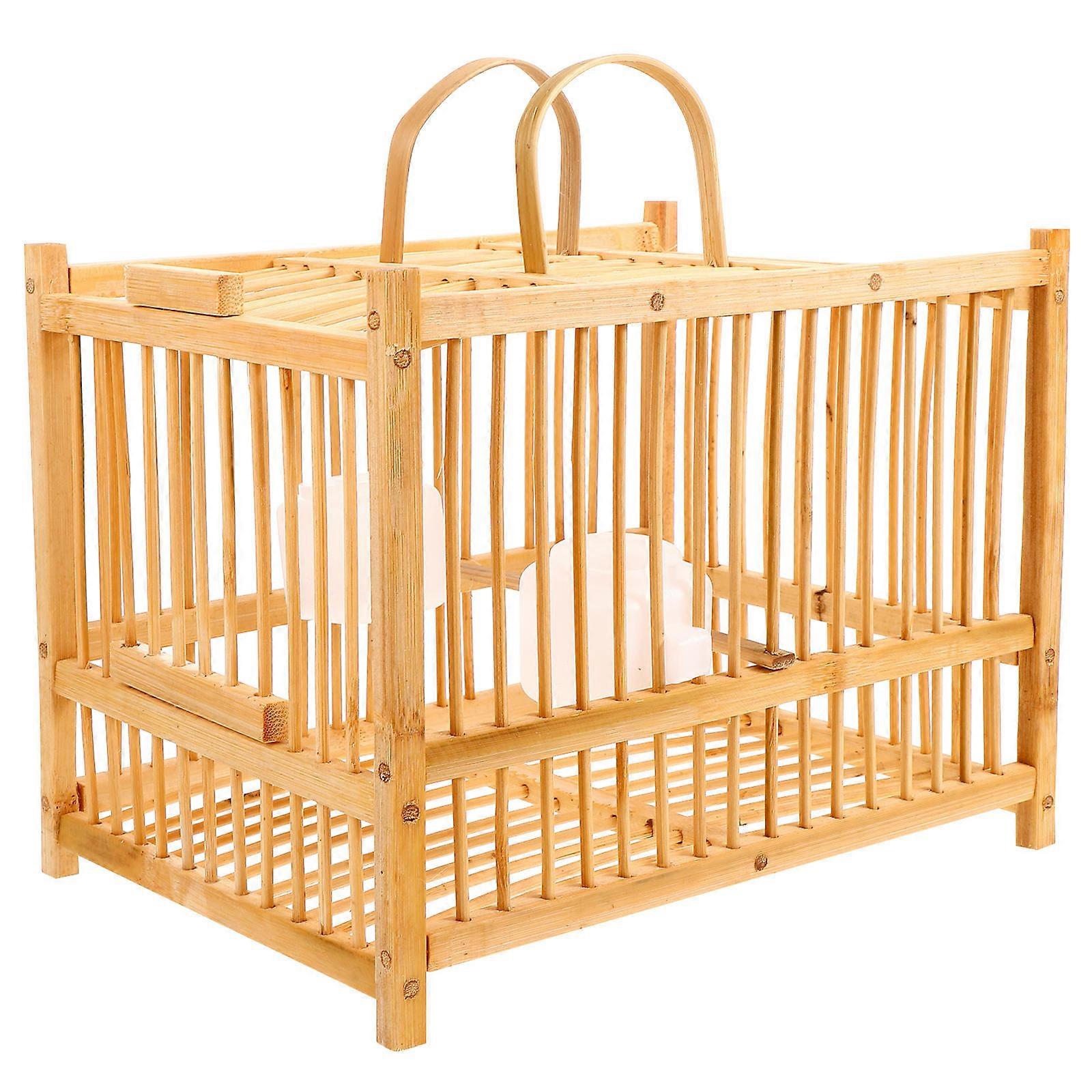 Here's a polished product description for your **Portable Small Parrot Cage Double Bamboo Birdcage**:
### π¦ **Portable Small Parrot Cage β
