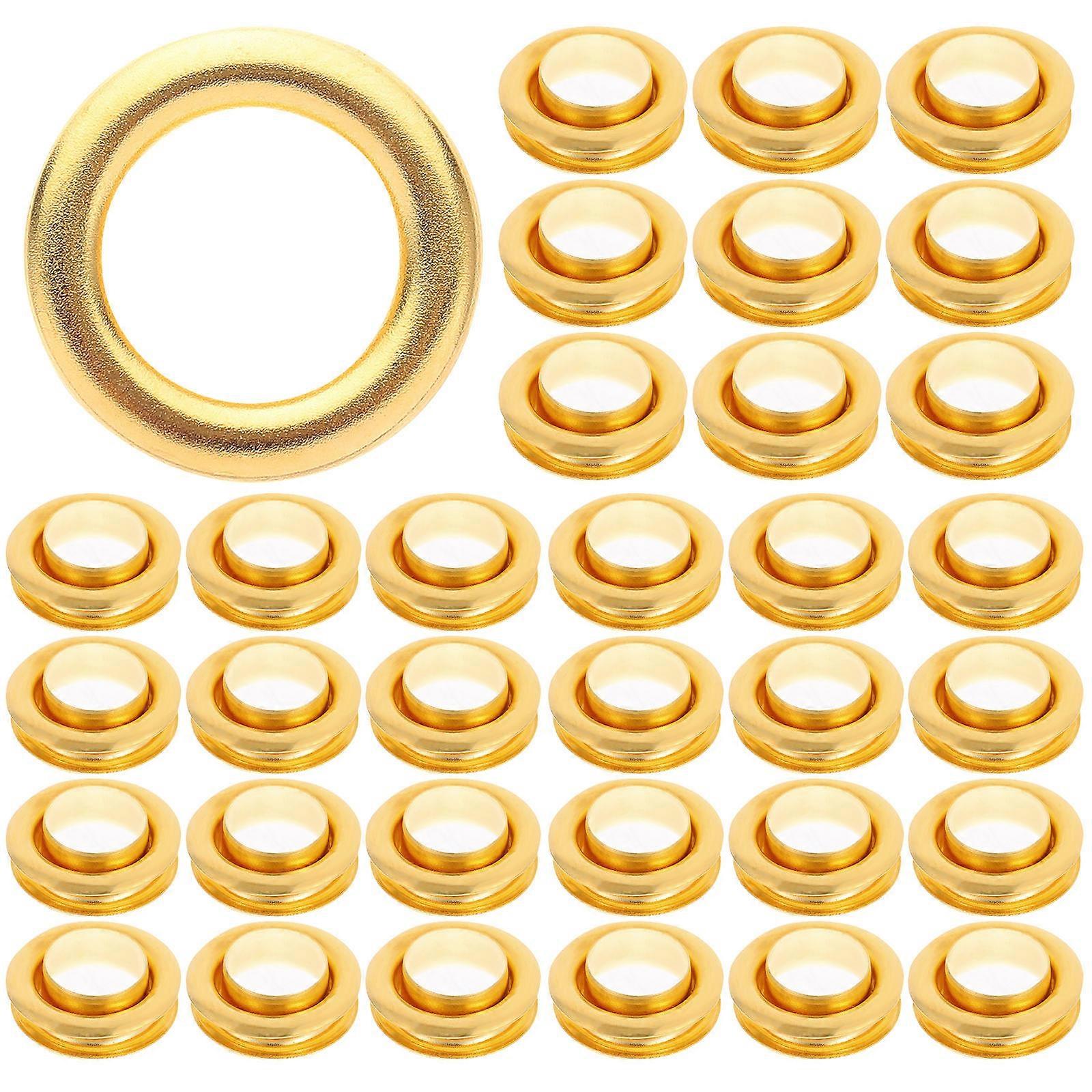 Metal Eyelets Grommets Set Golden Color For Diy Enthusiasts Artisans Craft Projects 50 Sets
