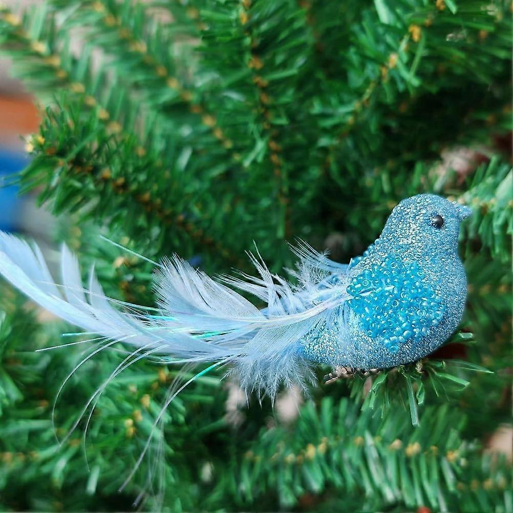 Decorative Blue Artificial Dove Bird with Clip Function for Home Decor, Craft Projects, and Floral Arrangements