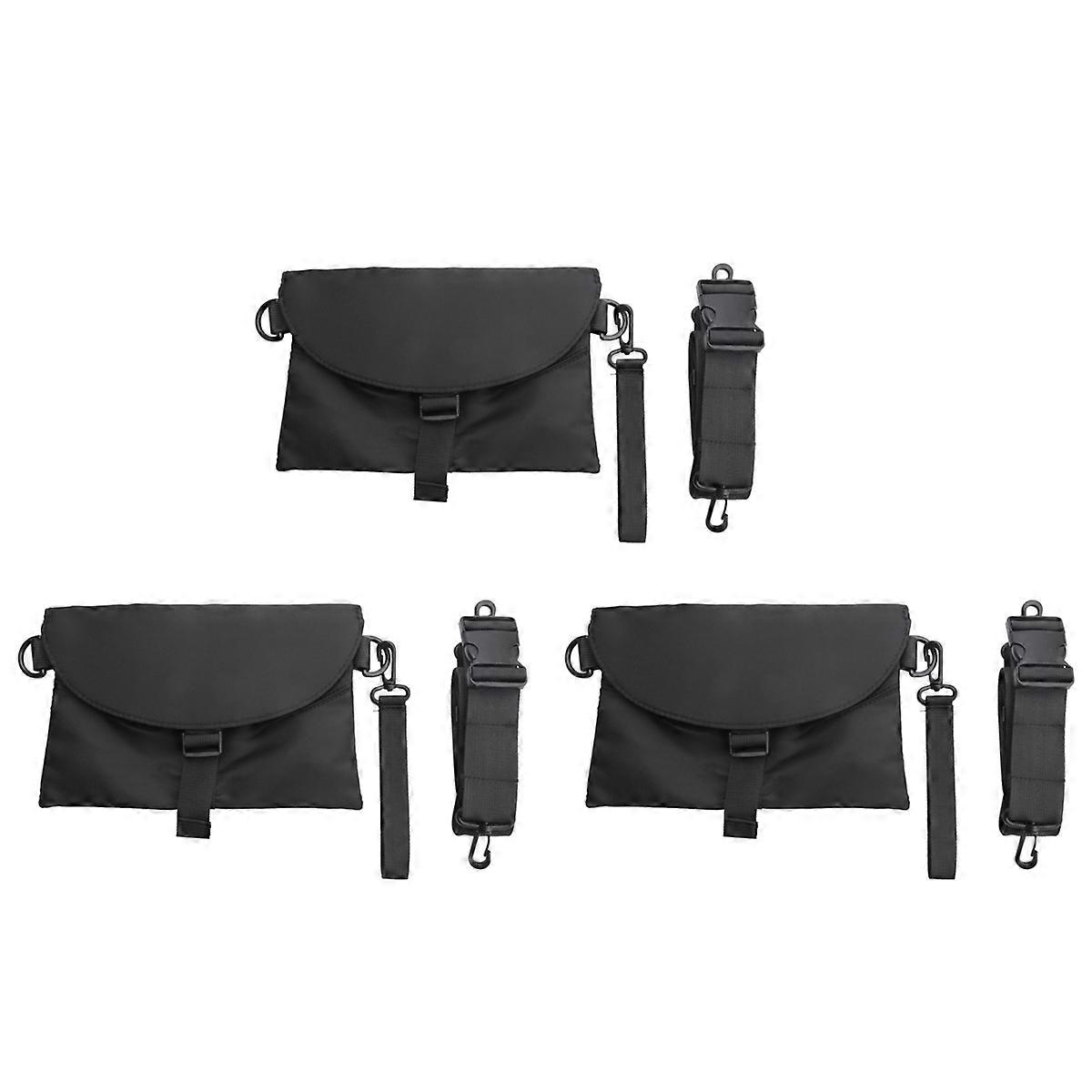 Men Messenger Nylon Waterproof Black Functional Zipper Bag