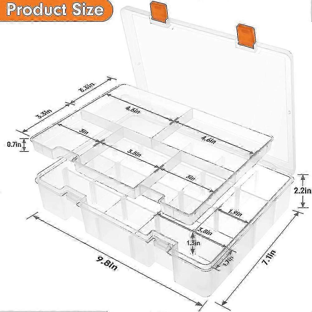 2-layer Plastic Storage Box With Adjustable Partitions 23 Grid white