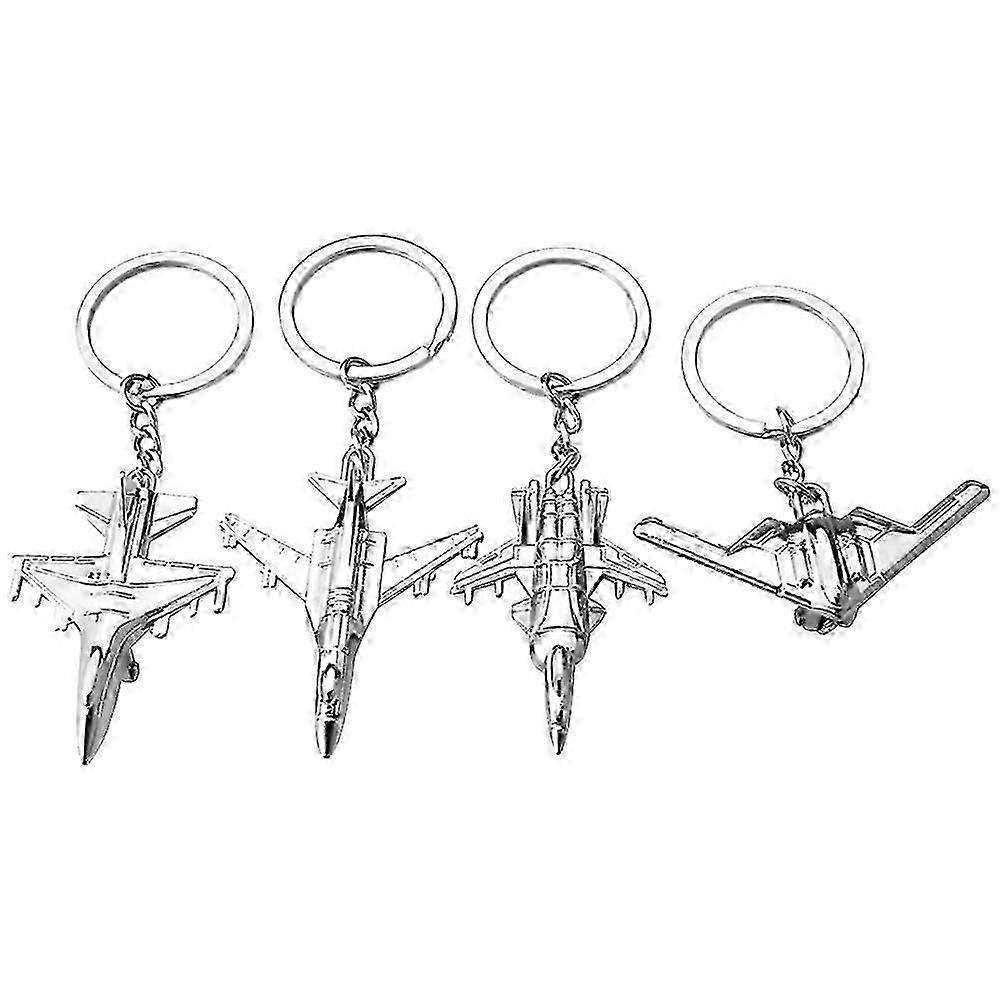 4pcs Airplane Keychain Warplane Keychain Creative Airplane Shaped Pendants Keychain