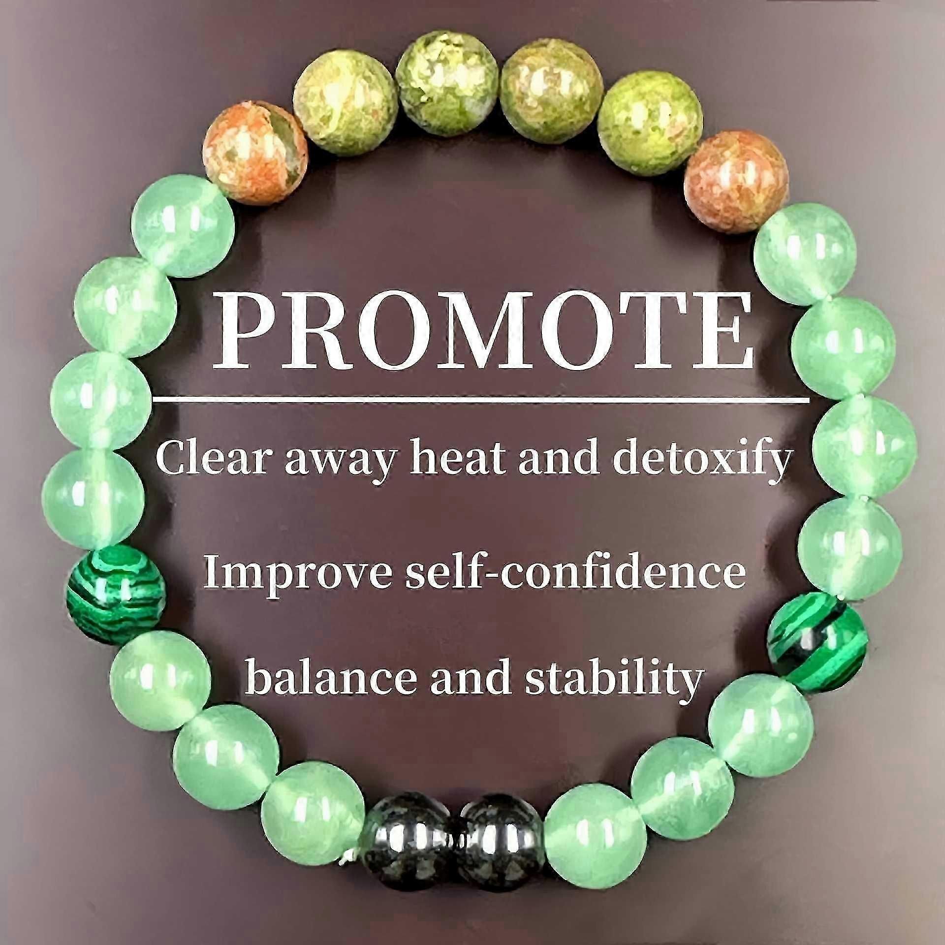 Explosive Bracelet Green Dongling Malachite Black Gall Stone And Other Four Kinds Of Natural Stone BraceletNatural Stone