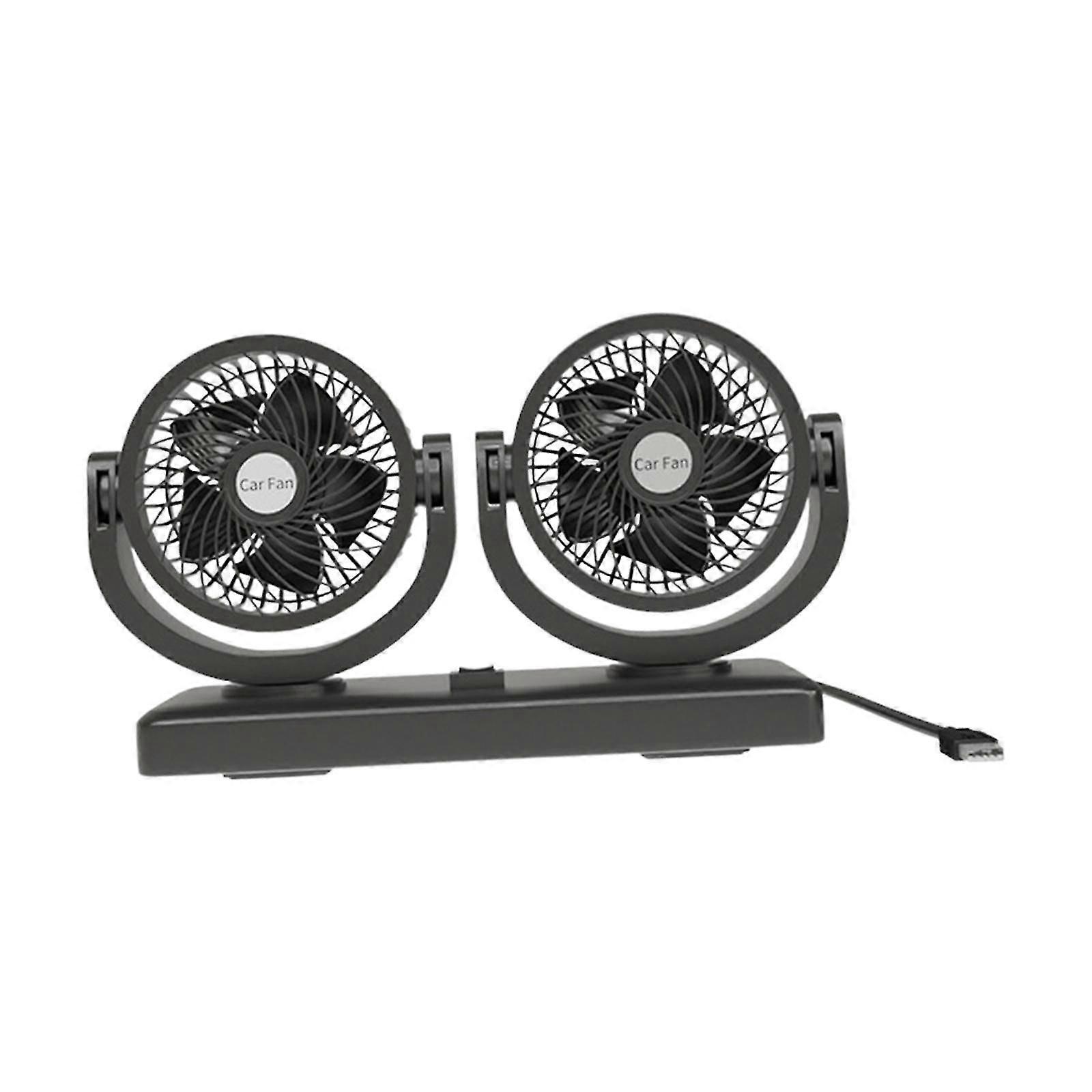 Generic Car Fan Powerful Double Head Fan for Automobile Indoor Outdoor RV