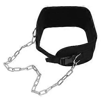 Weighted Dip Belt with Removable Thickened Chain, Galvanised Chain with Thick Buckle, EVA, Black
