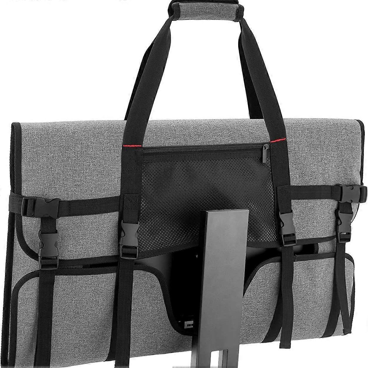 Carrying case for 27\" LCD screens and monitors, with padded velvet lining gray