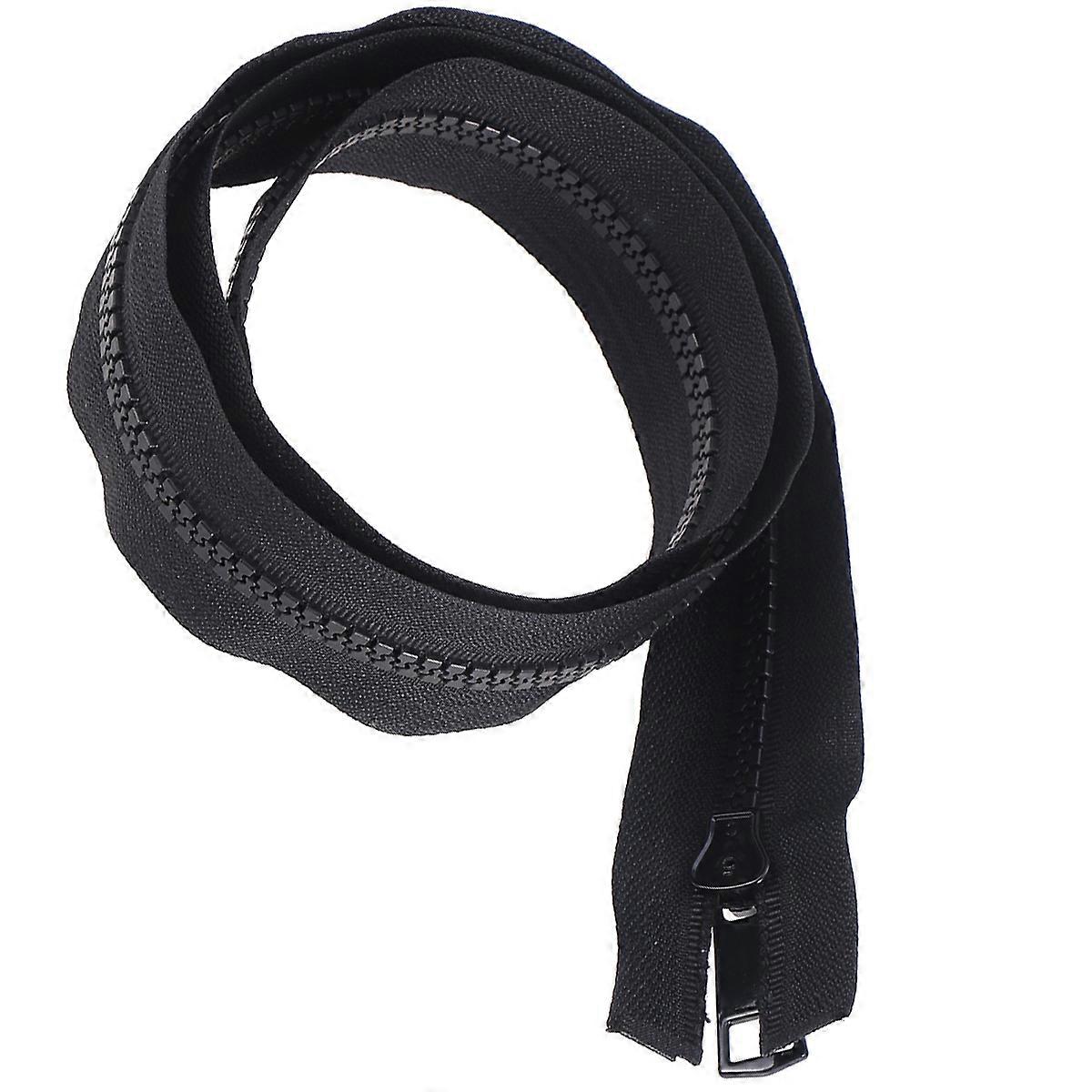 Separating Jacket Zippers Black 80Cm Resin Material For Sewing And Tailoring 1Set
