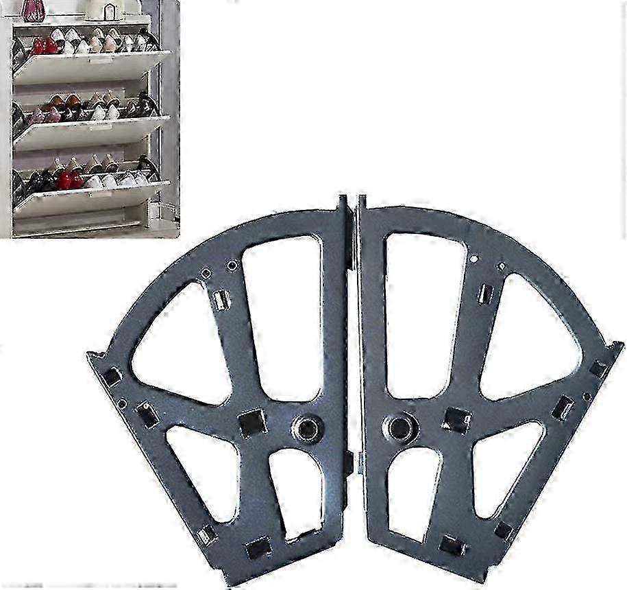 2 Pack Stainless Steel Shoe Cabinet Hinges with Drop Down Frame and Shoe Storage Shelf - Black 2025