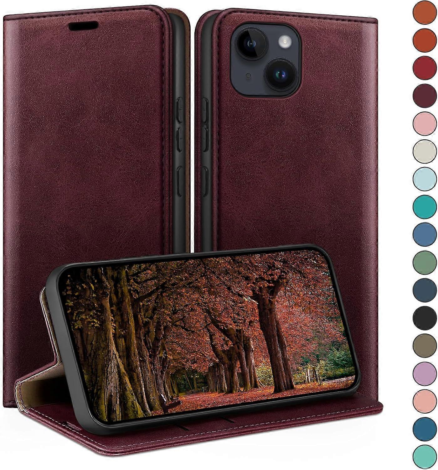 iPhone 13 Wallet Case, Burgundy