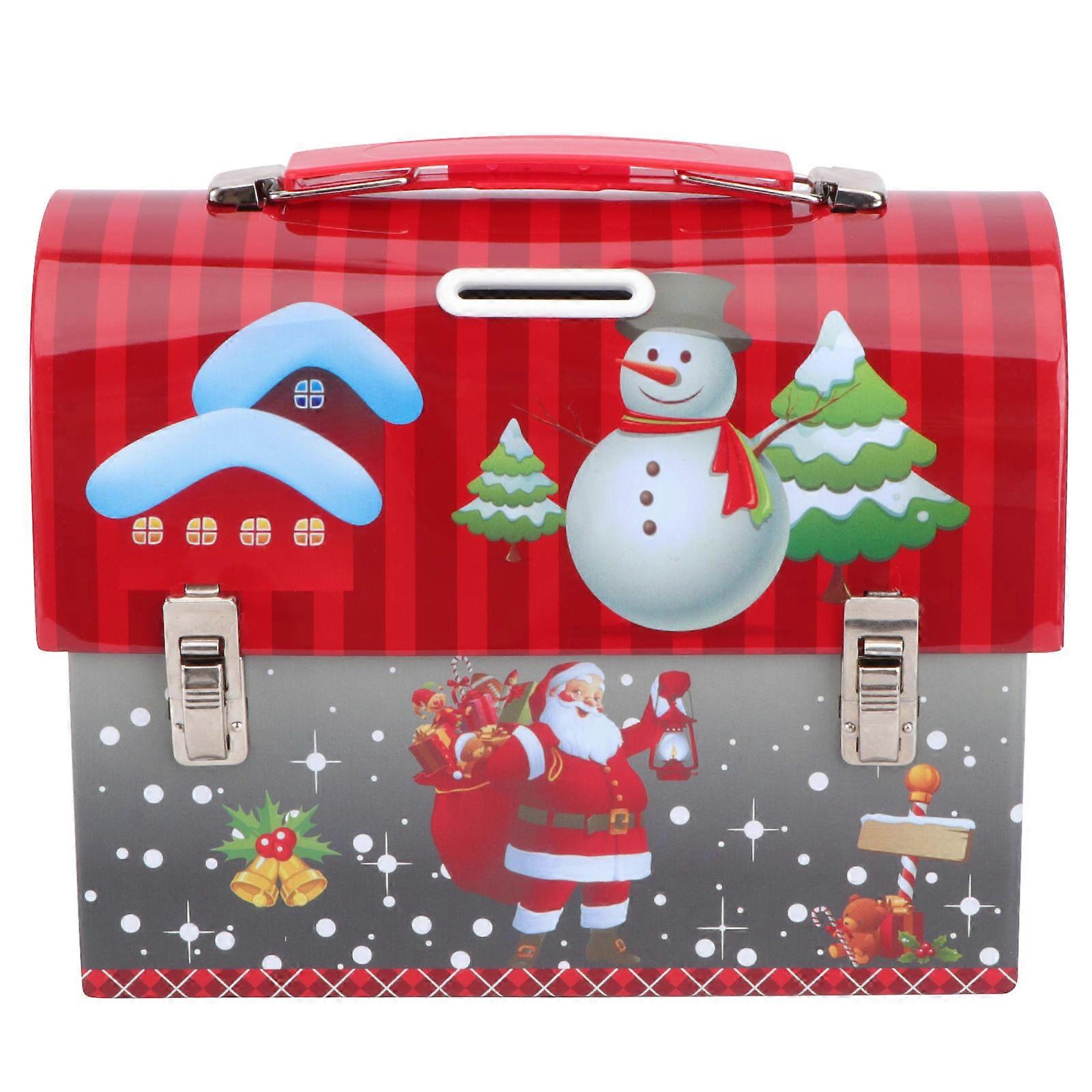 Candy Boxes Christmas Theme Design present Packing Box Decorative Case Multi 17.2x13.4cm Tinplate Rectangular European Style 1Set