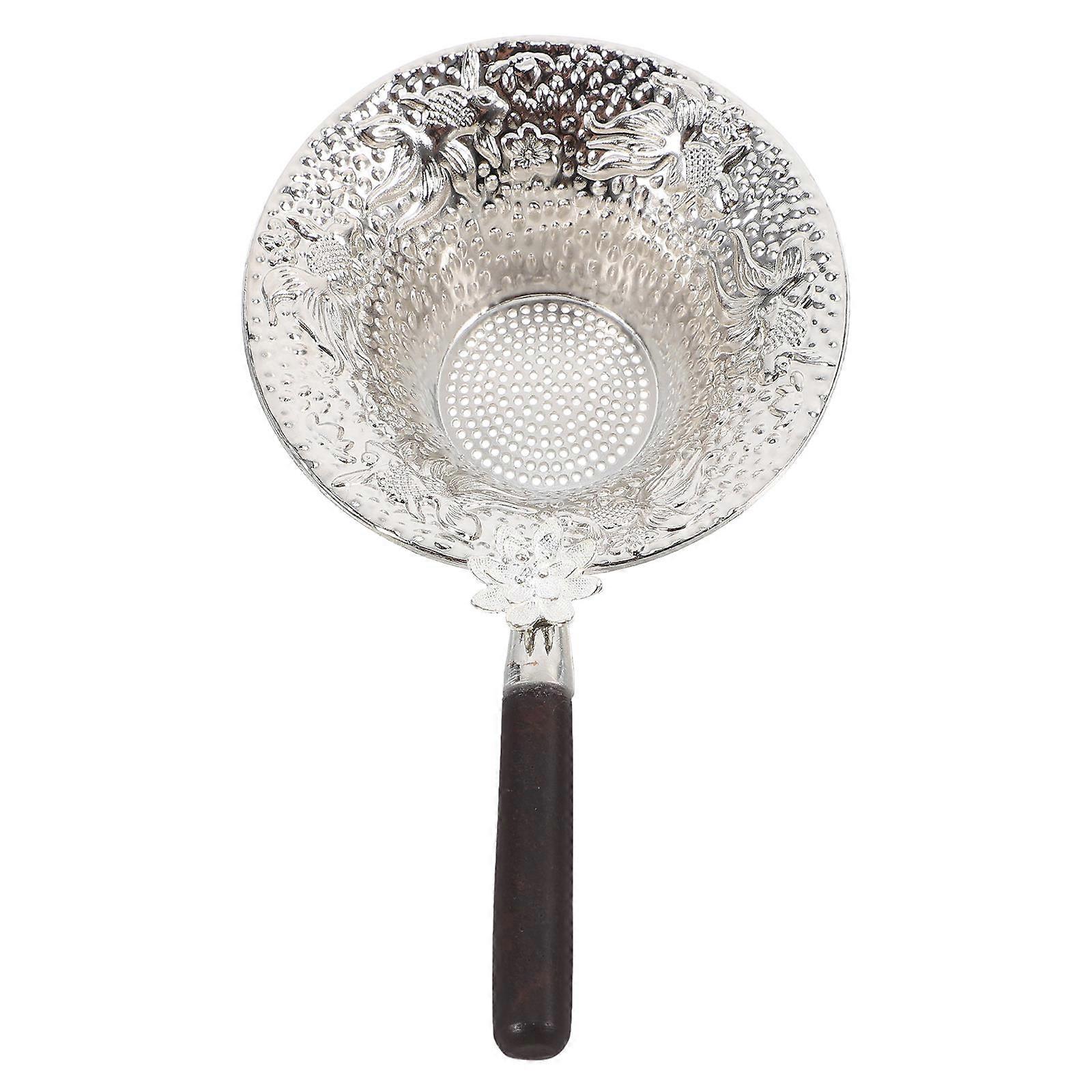 Koi Fish Hammer Pattern Tea Strainer with Handle – Versatile Infuser for Loose Leaf, Spices, and Juice Filtering
