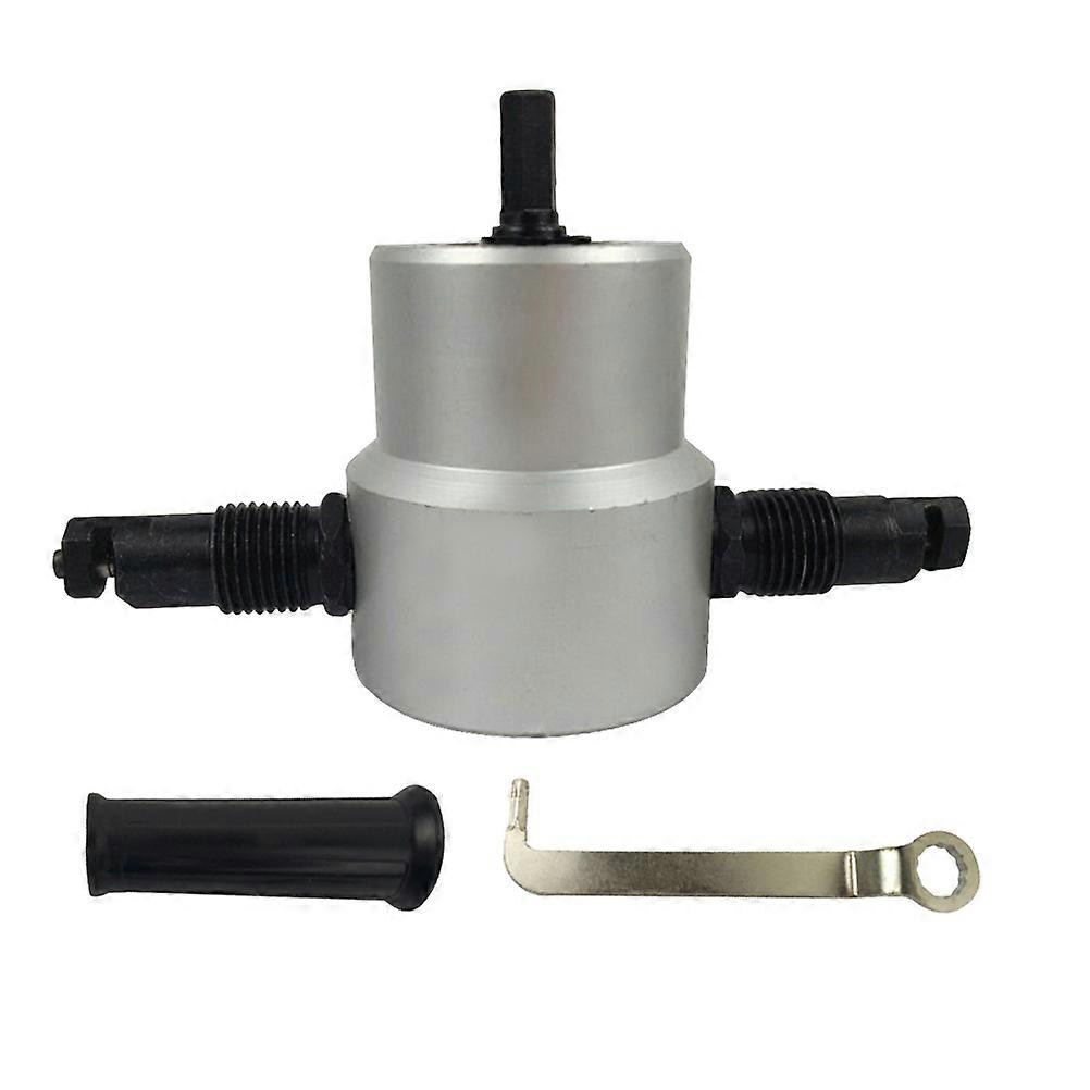 Adjustable Drill Attachment Double Headed Sheet Metal Cutting Nibbler Professionals Straight Line Cutting 1 Set