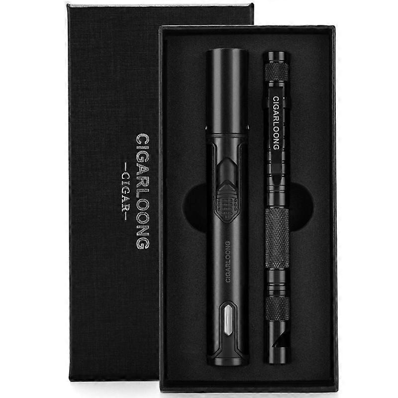 Cigar Lighter Direct Fire High Temperature Resistant Flame Nozzle Cigar Three-In-One Through Needle Lighter Suit