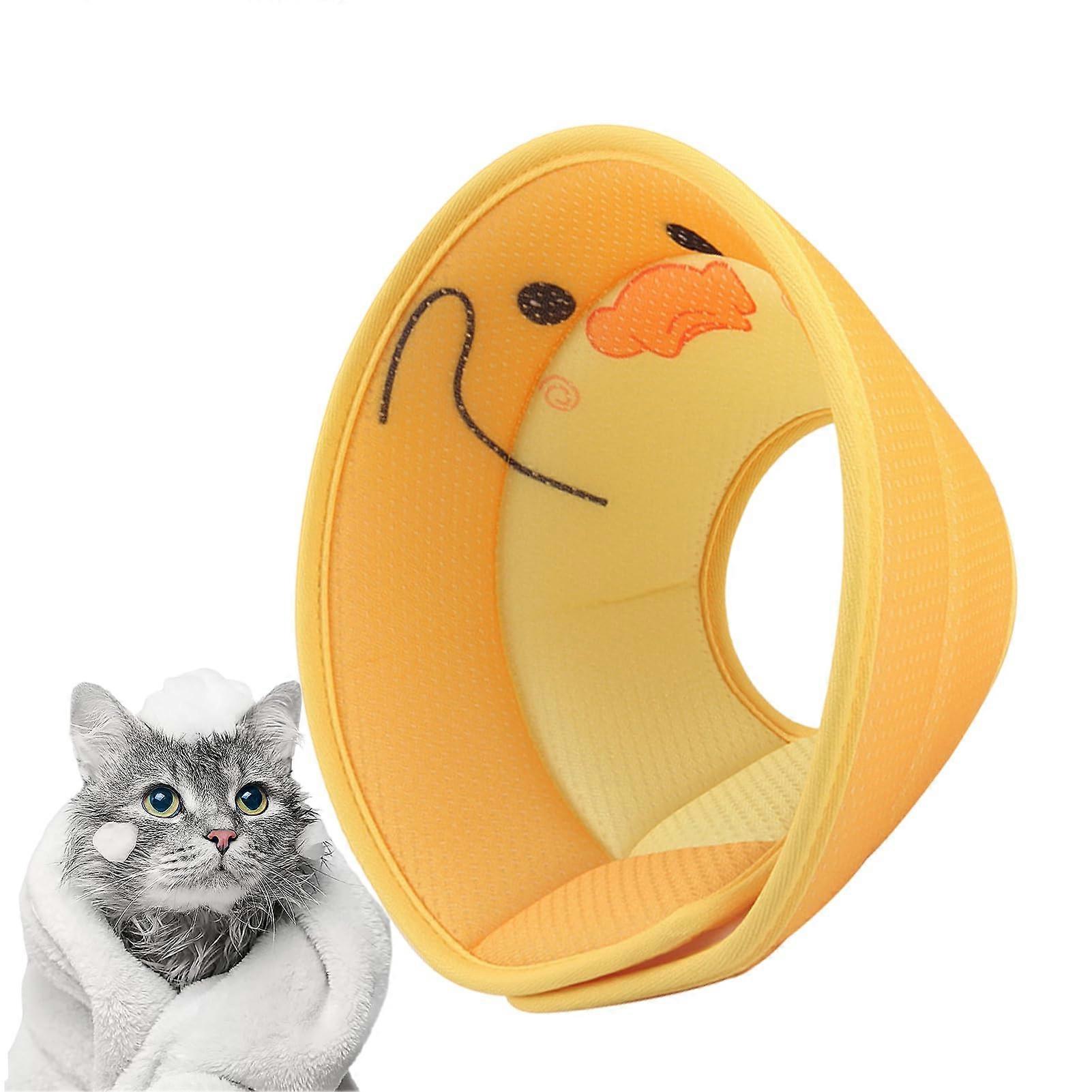 Cat Cone Collar, Adjustable Cat Neck Cone with Cute Animal Pattern