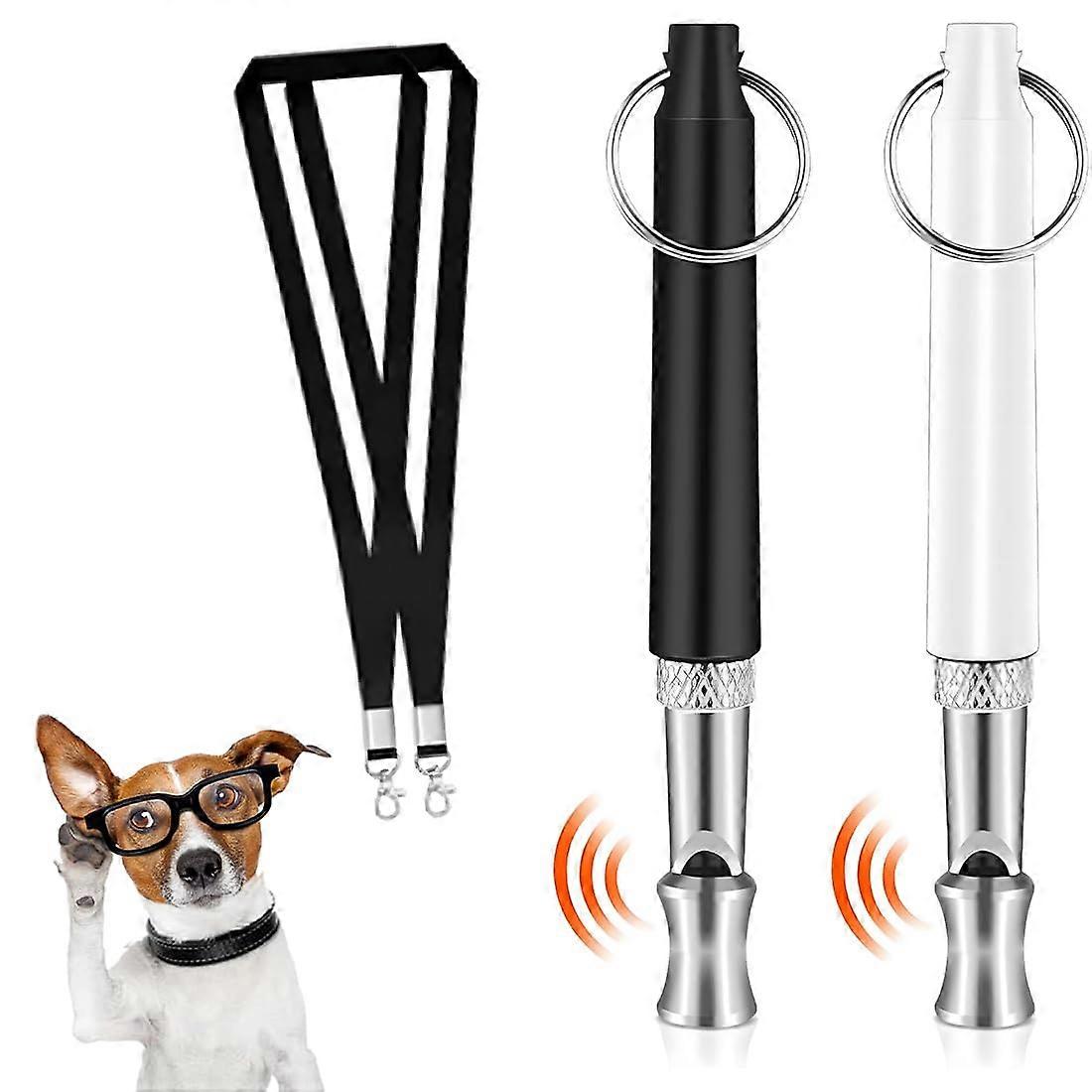2 Pack Ultrasonic Dog Whistle for Anti-Barking, Adjustable Frequency Whistle with Lanyard for Training and Control