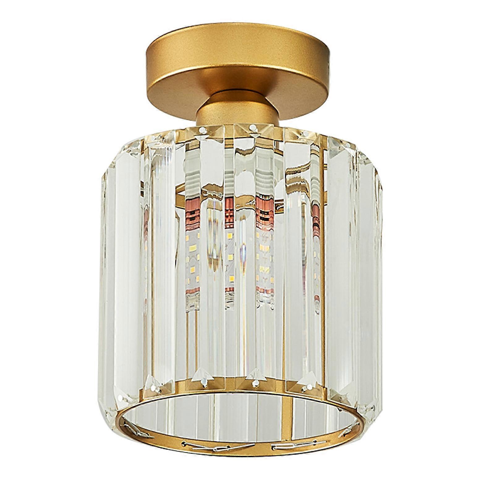 Modern Crystal Ceiling Lamp Close to Ceiling Light Fixture Hallway Lights for Bedroom Bathroom Entryway Balcony Corridor Aisle with E27 Socket (Bulb 