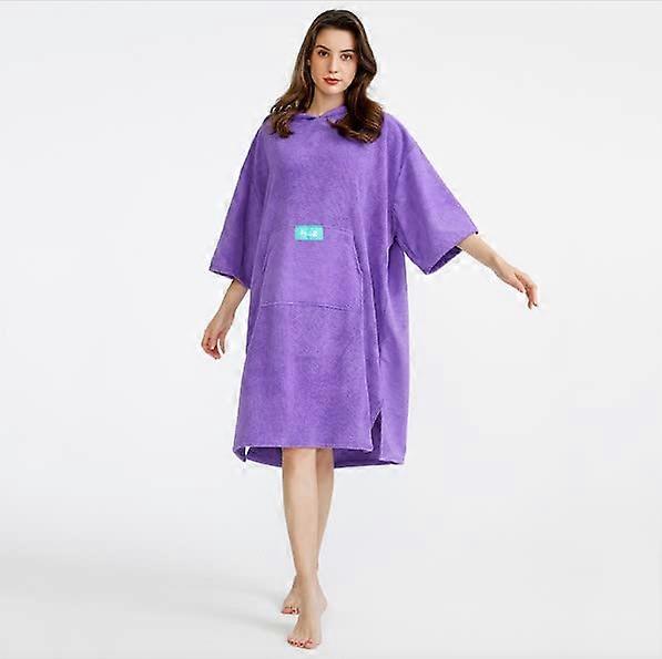 Beach Towel with Hood for Adults - Quick Dry Terry Towelling Bathrobe Poncho, Universal Size 75x109cm for Surfing and Swimming
