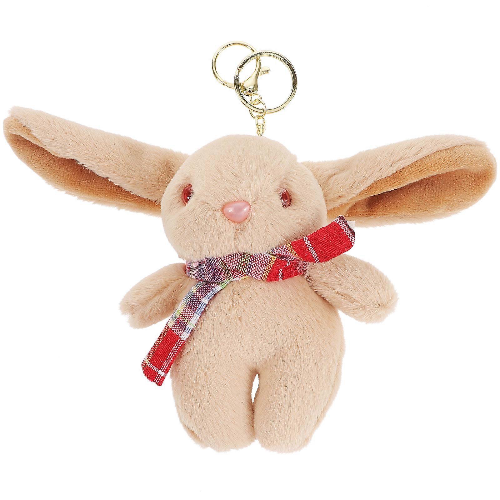 Mini Bunny Keychain Stuffed Animal Pendant Plush Rabbit Doll Key Ring For Women Indoor Decoration 23X14X6CM 1Pcs