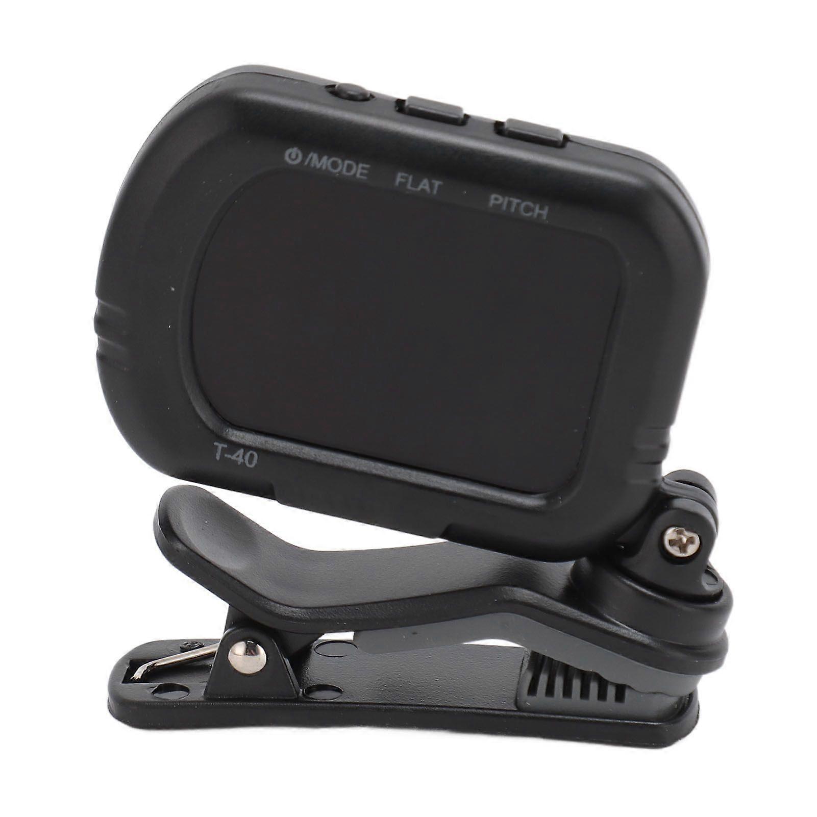 2025 Latest Model  Clip On Guitar Tuner Black LCD Display A0 27.5Hz to C8
