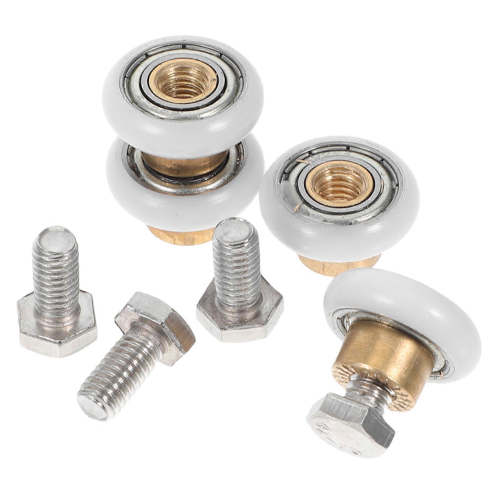 4pcs Silent Sliding Glass Door Roller Wheels for Shower Doors – Compatible with Various Models, Durable for Long Term Bathroom Use