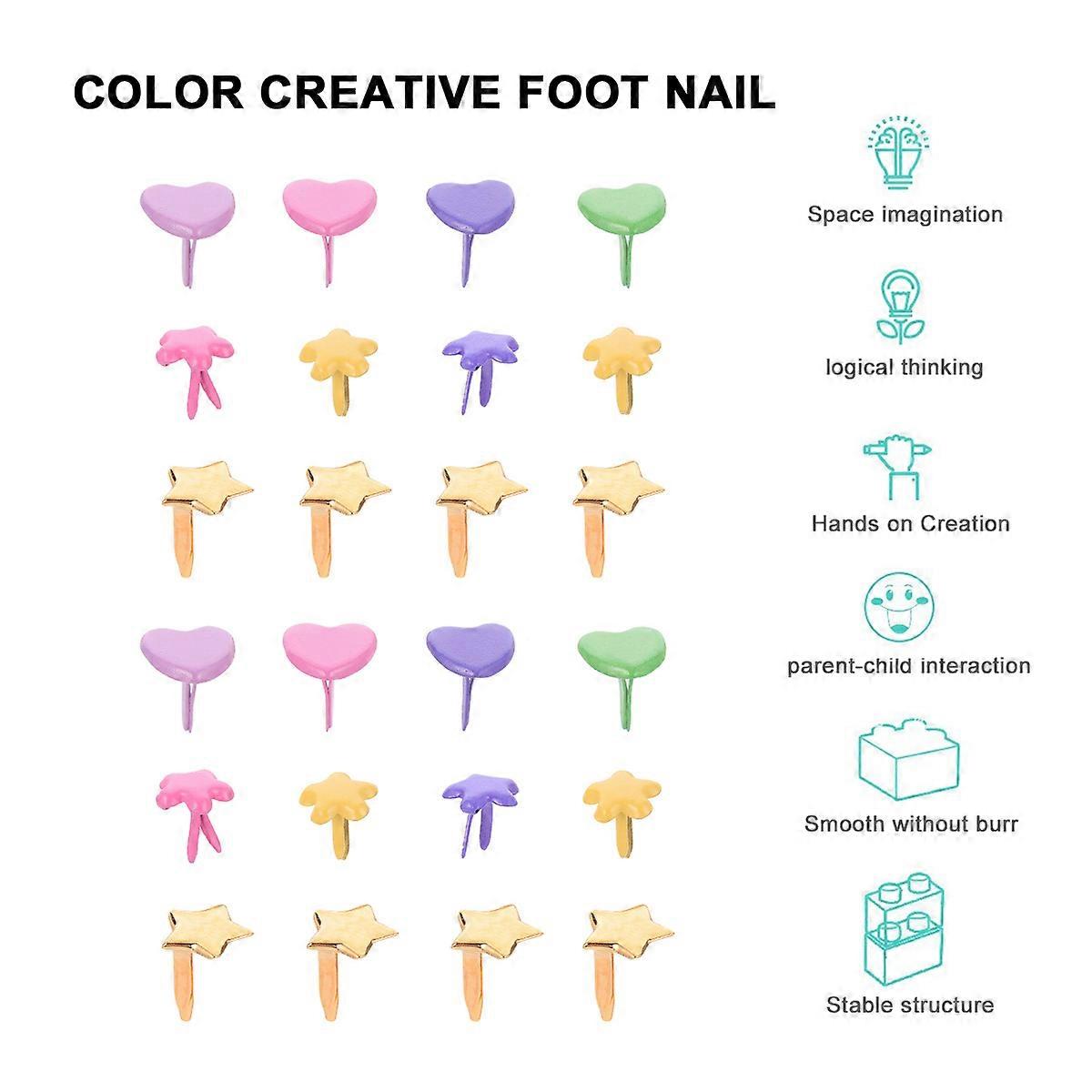 Craft Brads Heart Colors Two Legged Nails Scrapbooking Cardmaking Craft Enthusiasts 300Pcs