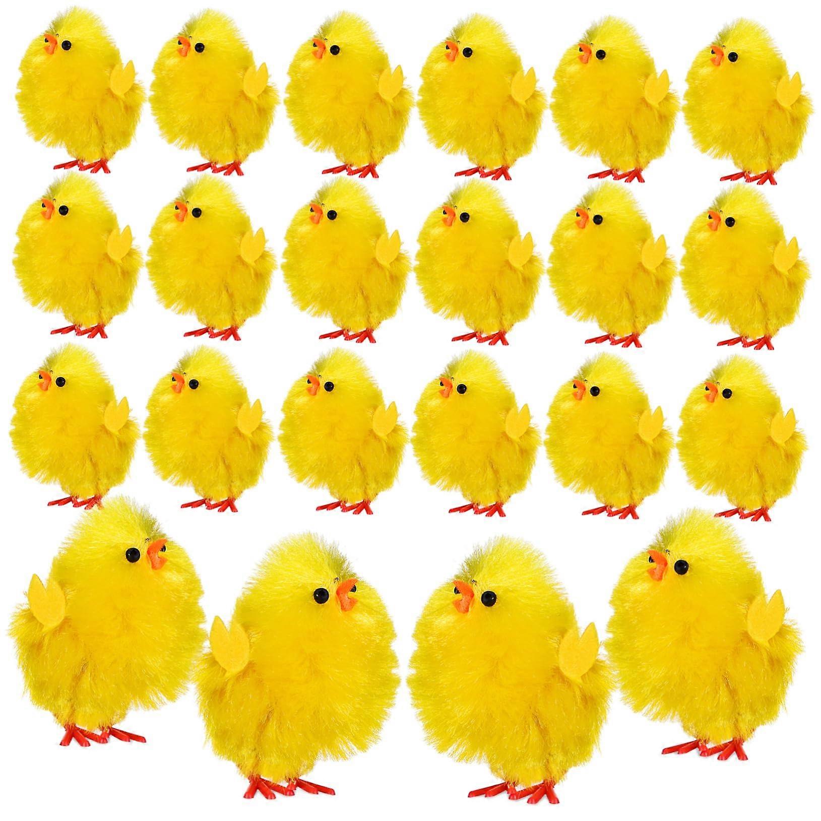 36 Pieces Easter Mini Chick Decorations Set Fuzzy Chickens for Easter Decor Chicken Toy
