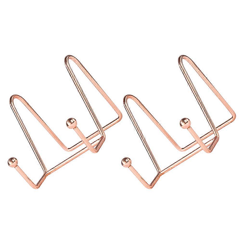 2pcs Desktop Memo Clips Iron Table Name Display Stands Menu Holders (Rose Gold)