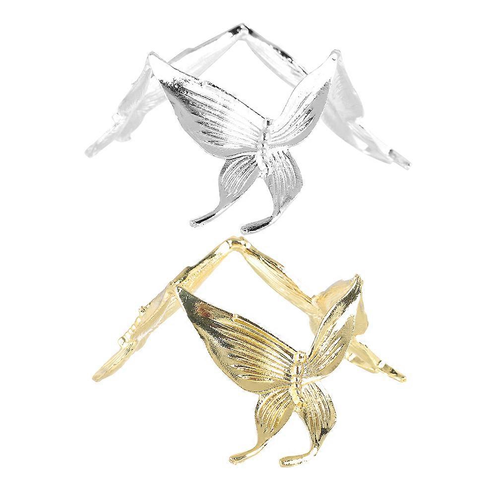 Crystal Ball Stand Display Crystal Ball Support Stability Butterfly Shape Silver 2Pcs