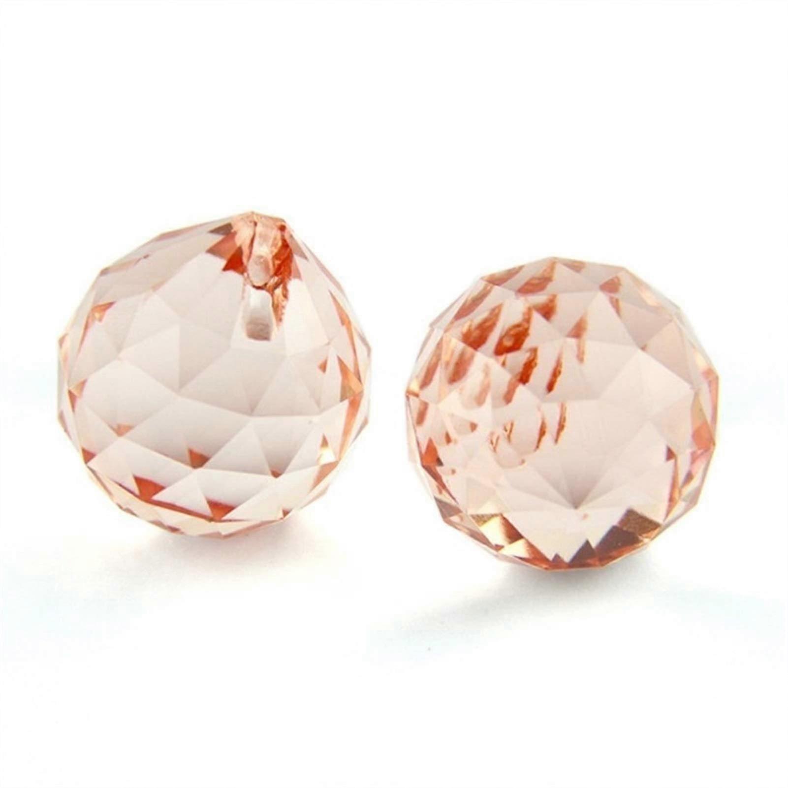 Crystal Candlestick Faceted Balls Glass Prism Ball Hot Pink 15 mm