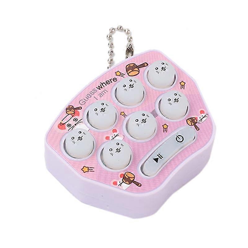 Mini Hamster Memory Game Toy, Hamster Button Toy, Key Chain, Electronic Hamster Button Game Machine for Stress Relief (Purple)