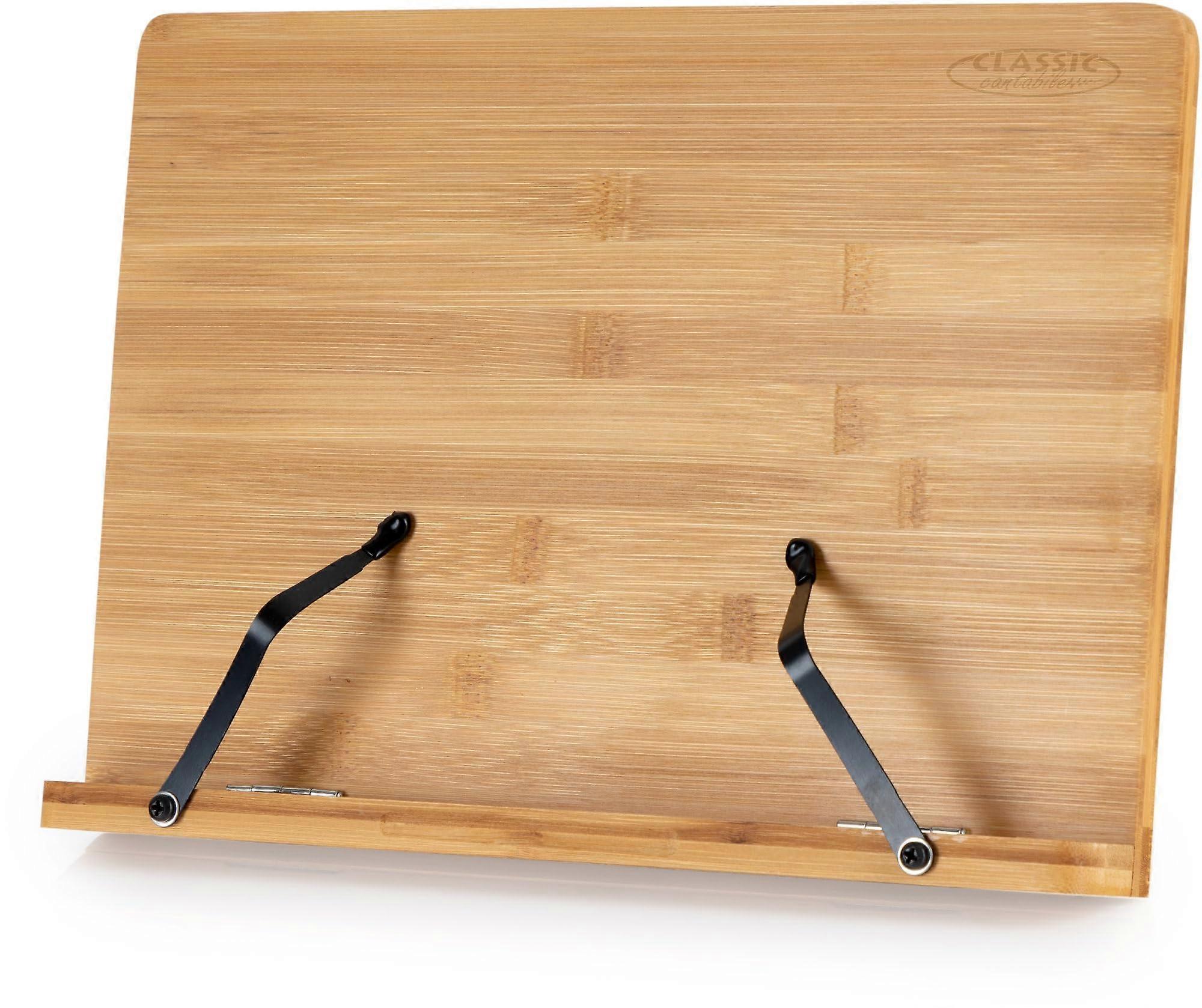 Table Music Stand TSW50L Bamboo 38.7 cm x 26.3 cm Cookbook Holder, Reading Aid Adjustable Tilt