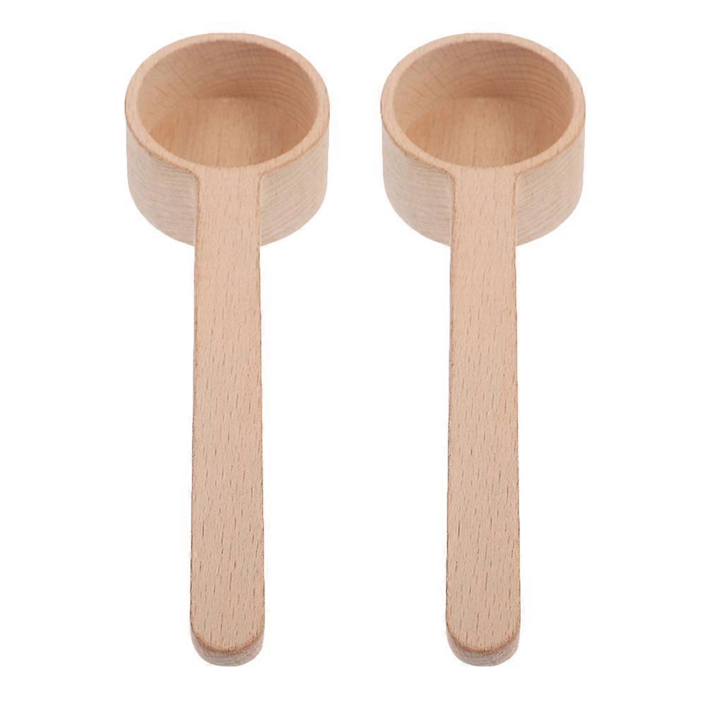 Scooping Tea Leaves Wooden Spoon Long Handle Design For Home Use 2Pcs