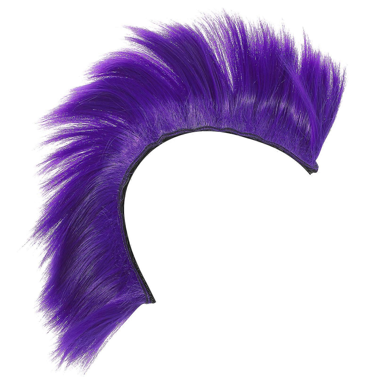 Purple Mohawk for Helmet Cosplay Hairpiece Halloween Carnival Party Decoration Synthetic Material 31.00X9.00X4.00CM 1Pcs