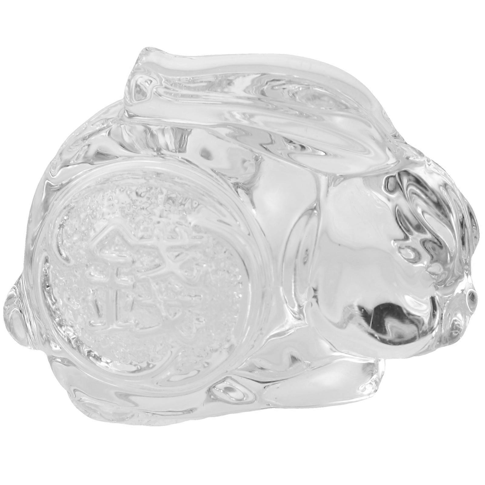 Tabletop Bunnies Clear Figurine Home Users Tea Table Decor Transparent 2.55x2.16x1.97in 1Pack