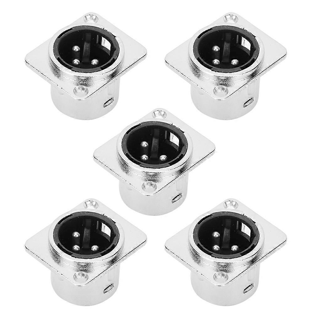 5Pcs Metal Square 3 Core Male o Socket Plug Connector for Transfers