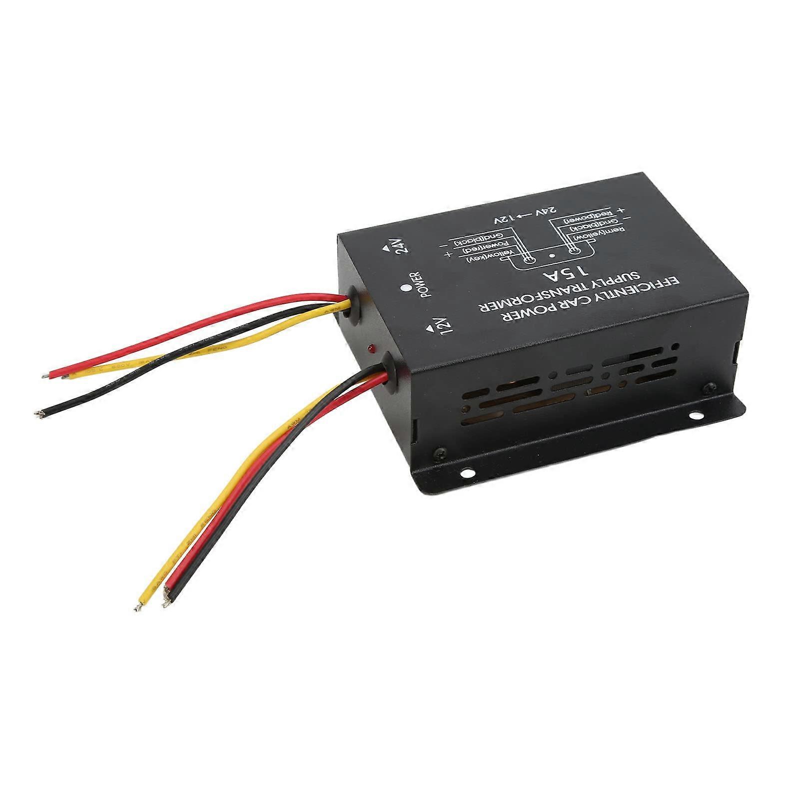 24V to 12V Converter with Short Circuit Protection, Automotive Voltage Reducer (15A)