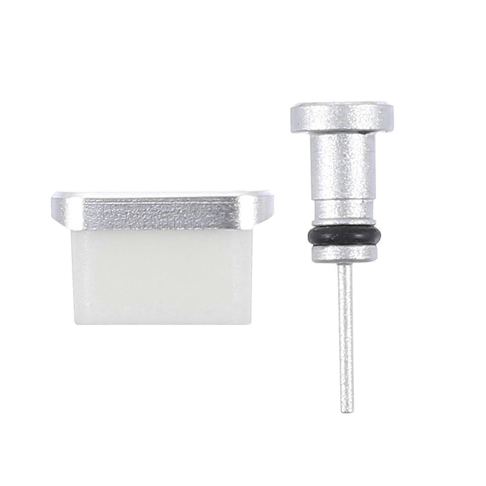 Phone Type C Dust Plug Earphone Dust Plug Mobile Users Remove Phone Card 1.5x0.5x0.5CM Silver 2 Pairs