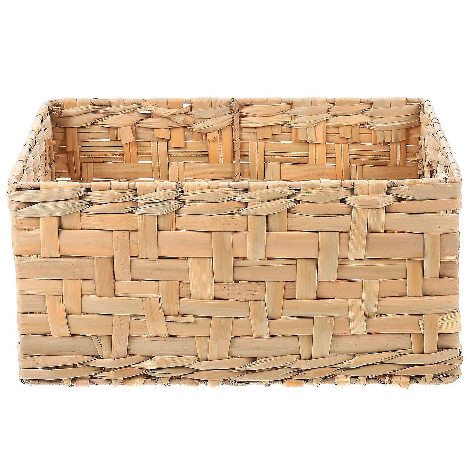 Woven Storage Baskets Khaki 31X22X15CM Multi-functional Storage 1Pcs